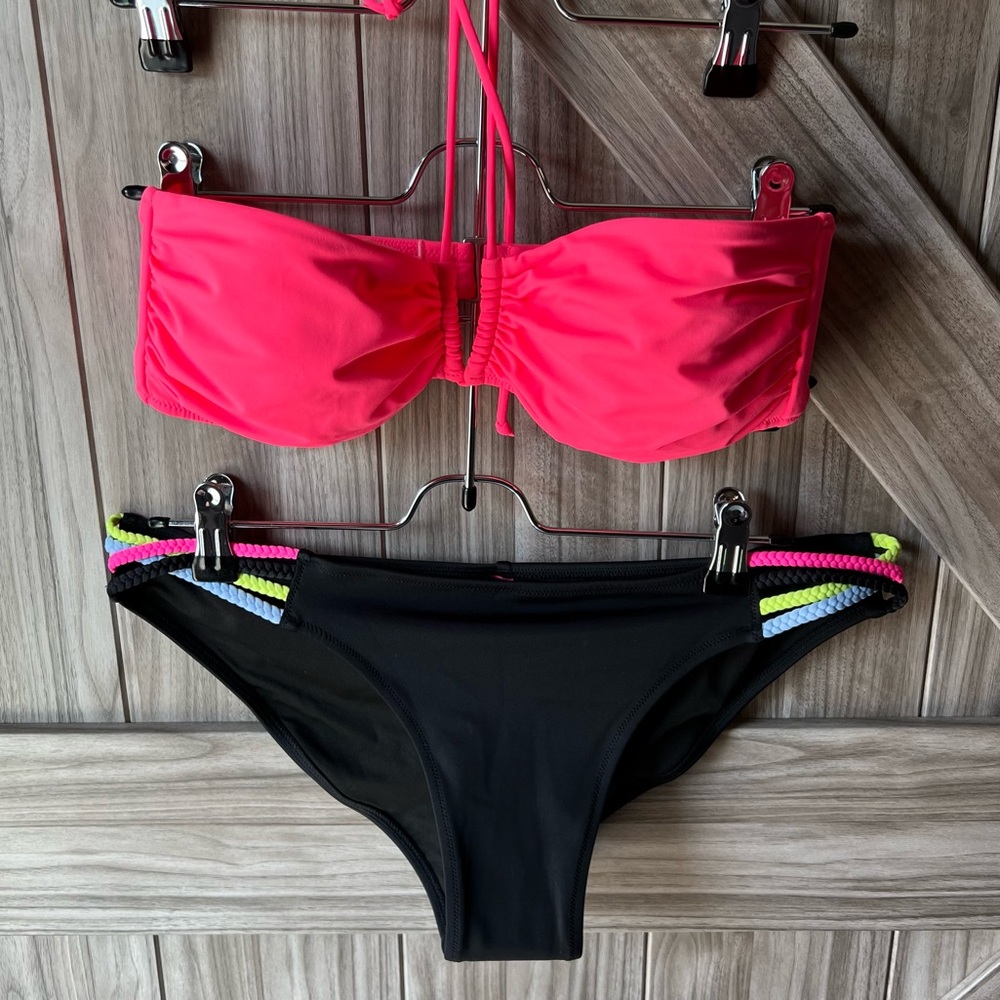 NWOT Victoria’s Secret Multi-way Neon braided Bikini - INCLUDES SANITARY LINER